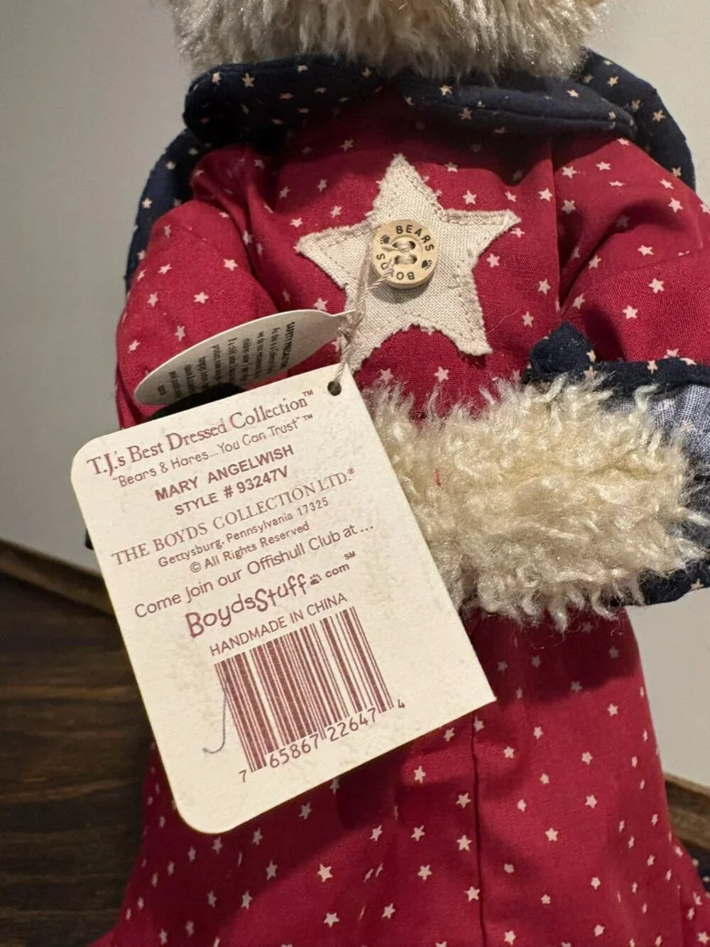NWT, Vintage Retired Boyds Bear Tree Topper: Mary Angelwish
